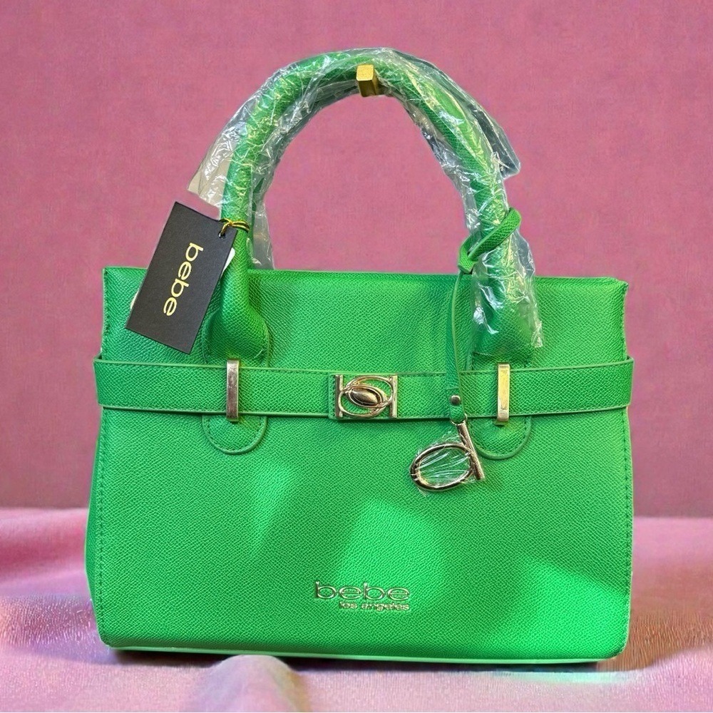 Bebe Bright Green Evie Satchel‎